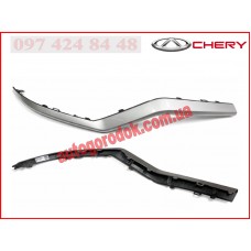 Молдинг бампера переднего правый (серебро) (оригинал) Chery Tiggo 7 Pro Молдинг бампера переднего правый (серебро) (оригинал) Chery Tiggo 7 Pro